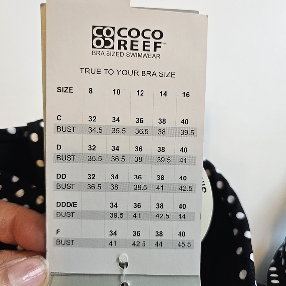 NWT Coco Reef 5-Way Bra-Sized Underwire Swim Dress - Polka Dot - 32/34C - Picture 11 of 16